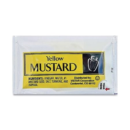 Performgrp VISTAR, CONDIMENT PACKETS, MUSTARD, 0.16 OZ PACKET, 200PK 80006